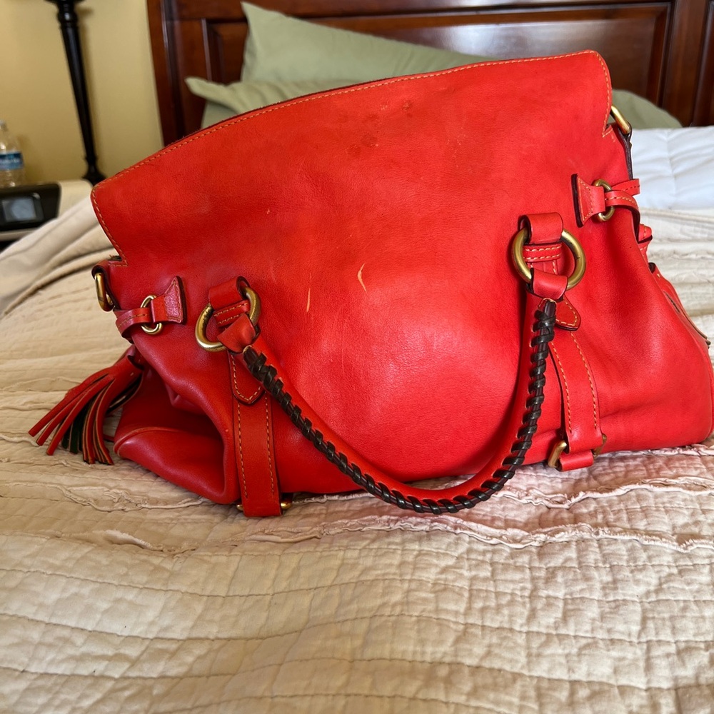 Dooney & Bourke Vibrant Red Florentine Leather Satchel - Picture 6 of 12